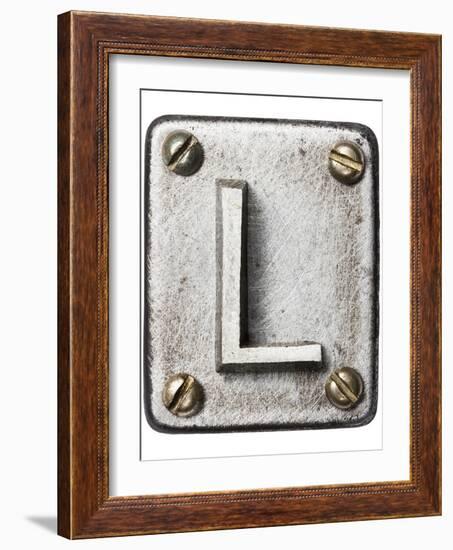 Old Metal Alphabet Letter L-donatas1205-Framed Premium Giclee Print