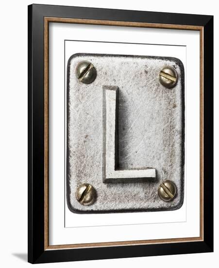 Old Metal Alphabet Letter L-donatas1205-Framed Premium Giclee Print