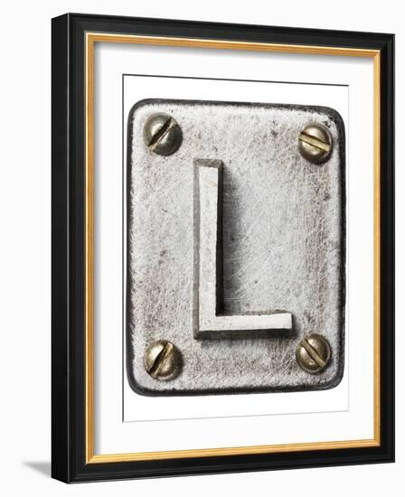 Old Metal Alphabet Letter L-donatas1205-Framed Premium Giclee Print