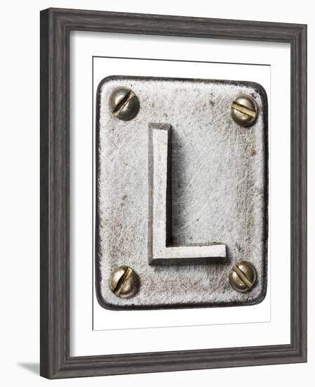 Old Metal Alphabet Letter L-donatas1205-Framed Art Print