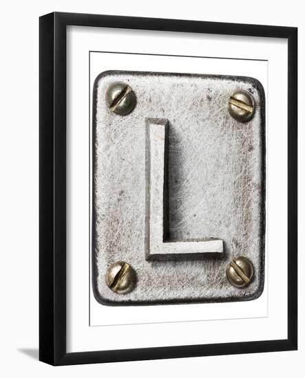 Old Metal Alphabet Letter L-donatas1205-Framed Art Print