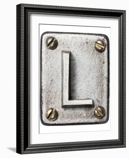 Old Metal Alphabet Letter L-donatas1205-Framed Art Print
