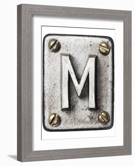 Old Metal Alphabet Letter M-donatas1205-Framed Art Print