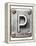 Old Metal Alphabet Letter P-donatas1205-Framed Stretched Canvas