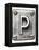 Old Metal Alphabet Letter P-donatas1205-Framed Stretched Canvas