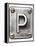 Old Metal Alphabet Letter P-donatas1205-Framed Stretched Canvas