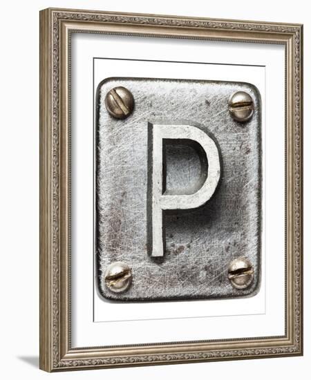 Old Metal Alphabet Letter P-donatas1205-Framed Premium Giclee Print