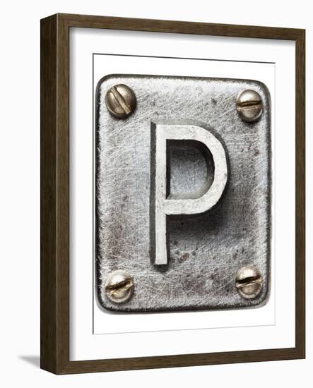 Old Metal Alphabet Letter P-donatas1205-Framed Premium Giclee Print