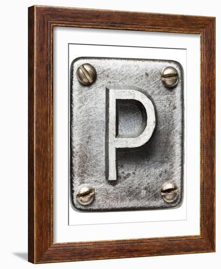 Old Metal Alphabet Letter P-donatas1205-Framed Premium Giclee Print