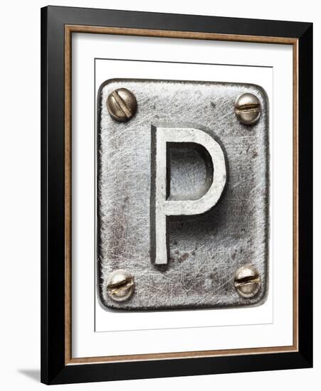 Old Metal Alphabet Letter P-donatas1205-Framed Premium Giclee Print