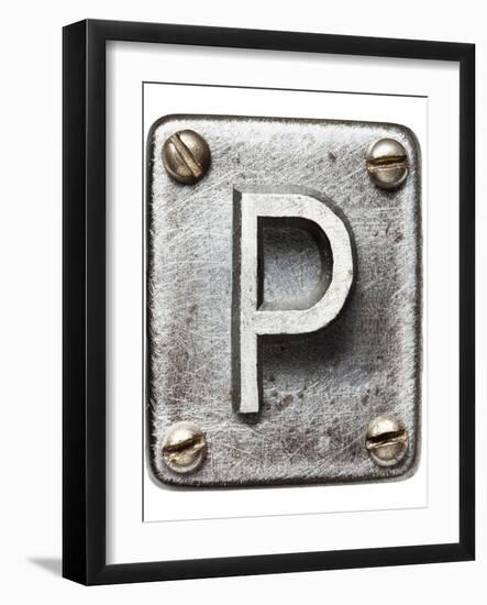 Old Metal Alphabet Letter P-donatas1205-Framed Premium Giclee Print