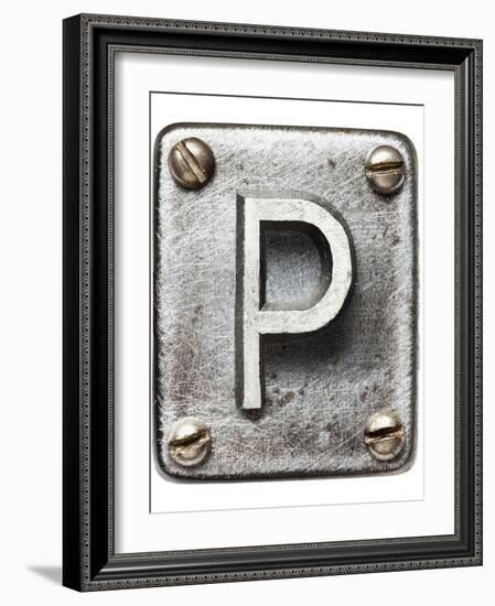 Old Metal Alphabet Letter P-donatas1205-Framed Premium Giclee Print