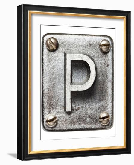 Old Metal Alphabet Letter P-donatas1205-Framed Premium Giclee Print