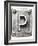 Old Metal Alphabet Letter P-donatas1205-Framed Art Print