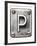 Old Metal Alphabet Letter P-donatas1205-Framed Art Print