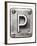 Old Metal Alphabet Letter P-donatas1205-Framed Art Print