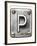 Old Metal Alphabet Letter P-donatas1205-Framed Art Print