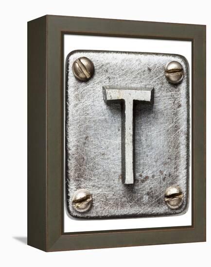 Old Metal Alphabet Letter T-donatas1205-Framed Stretched Canvas