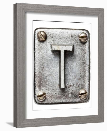 Old Metal Alphabet Letter T-donatas1205-Framed Premium Giclee Print