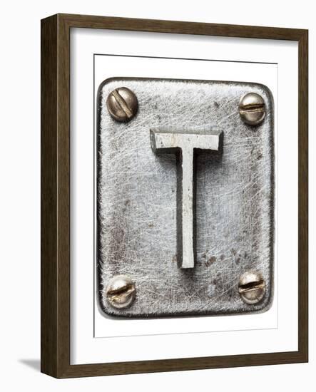 Old Metal Alphabet Letter T-donatas1205-Framed Premium Giclee Print