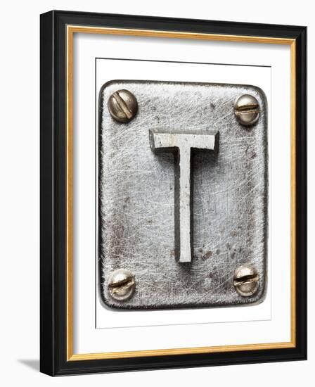 Old Metal Alphabet Letter T-donatas1205-Framed Premium Giclee Print