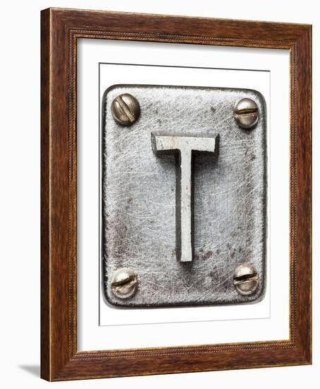 Old Metal Alphabet Letter T-donatas1205-Framed Art Print