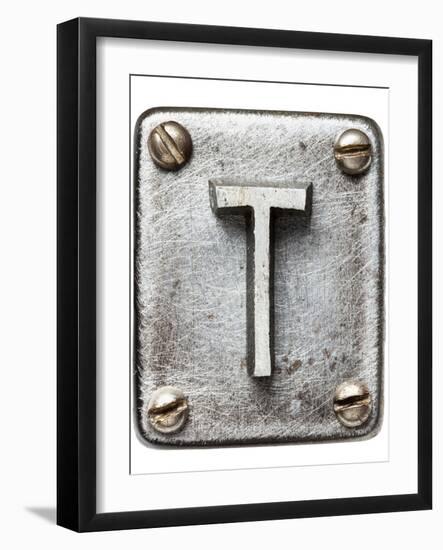 Old Metal Alphabet Letter T-donatas1205-Framed Art Print