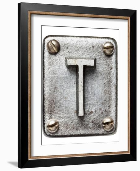 Old Metal Alphabet Letter T-donatas1205-Framed Art Print