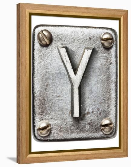Old Metal Alphabet Letter Y-donatas1205-Framed Stretched Canvas