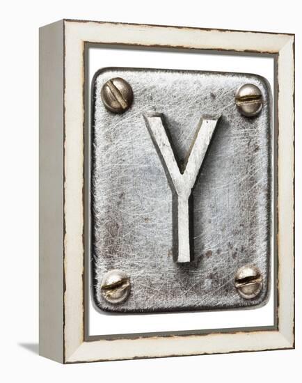 Old Metal Alphabet Letter Y-donatas1205-Framed Stretched Canvas