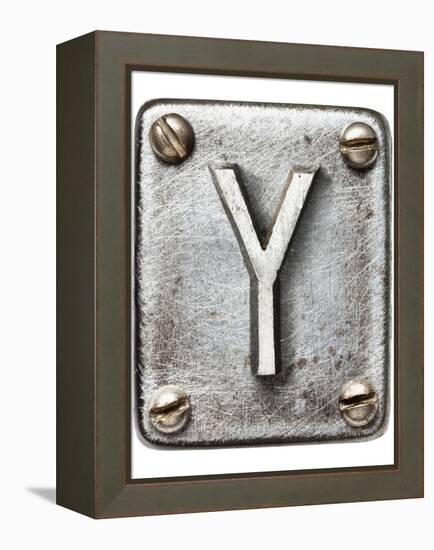 Old Metal Alphabet Letter Y-donatas1205-Framed Stretched Canvas