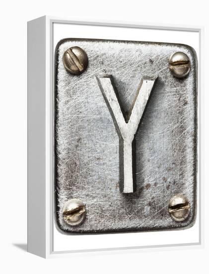 Old Metal Alphabet Letter Y-donatas1205-Framed Stretched Canvas