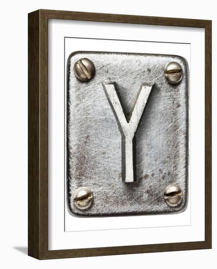 Old Metal Alphabet Letter Y-donatas1205-Framed Premium Giclee Print