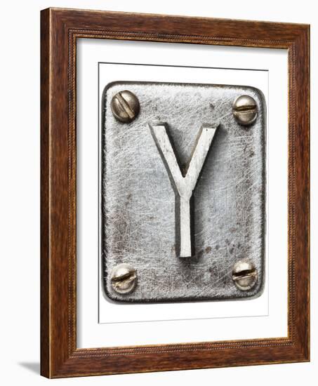 Old Metal Alphabet Letter Y-donatas1205-Framed Premium Giclee Print