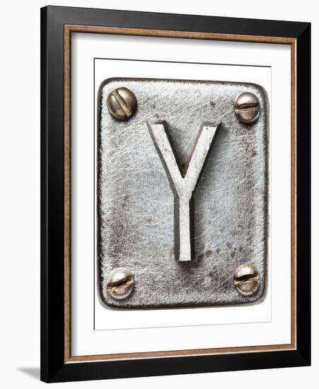 Old Metal Alphabet Letter Y-donatas1205-Framed Premium Giclee Print