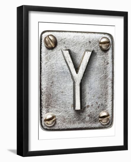 Old Metal Alphabet Letter Y-donatas1205-Framed Premium Giclee Print