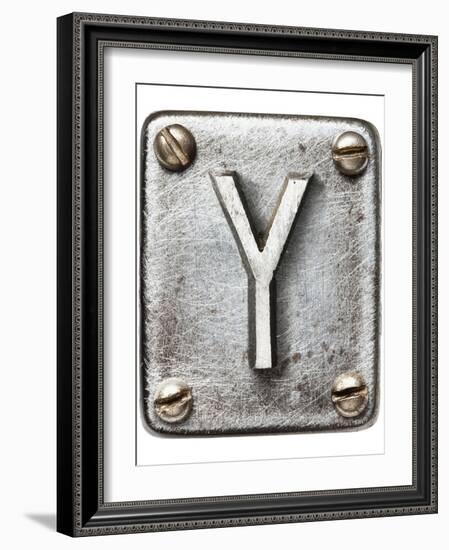 Old Metal Alphabet Letter Y-donatas1205-Framed Premium Giclee Print