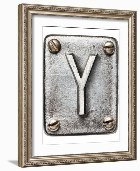 Old Metal Alphabet Letter Y-donatas1205-Framed Art Print