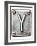 Old Metal Alphabet Letter Y-donatas1205-Framed Art Print