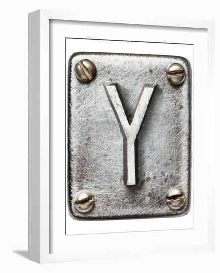 Old Metal Alphabet Letter Y-donatas1205-Framed Art Print