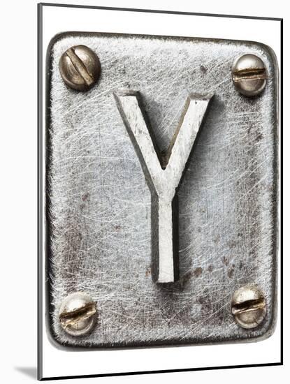 Old Metal Alphabet Letter Y-donatas1205-Mounted Art Print