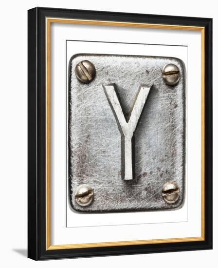 Old Metal Alphabet Letter Y-donatas1205-Framed Art Print