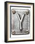 Old Metal Alphabet Letter Y-donatas1205-Framed Art Print