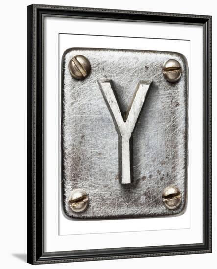 Old Metal Alphabet Letter Y-donatas1205-Framed Art Print