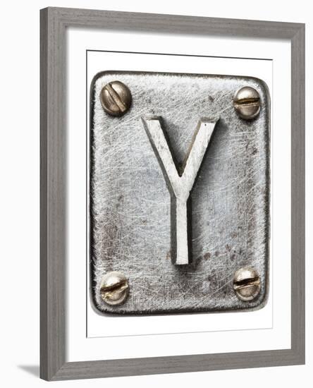 Old Metal Alphabet Letter Y-donatas1205-Framed Art Print