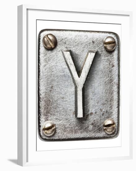 Old Metal Alphabet Letter Y-donatas1205-Framed Art Print