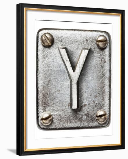 Old Metal Alphabet Letter Y-donatas1205-Framed Art Print