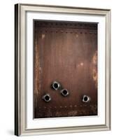 Old Metal Background With Bullet Holes-Andrey_Kuzmin-Framed Art Print