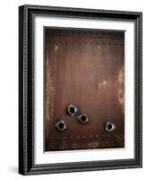 Old Metal Background With Bullet Holes-Andrey_Kuzmin-Framed Art Print
