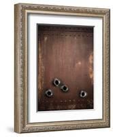 Old Metal Background With Bullet Holes-Andrey_Kuzmin-Framed Art Print
